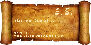 Stemper Sarolta névjegykártya